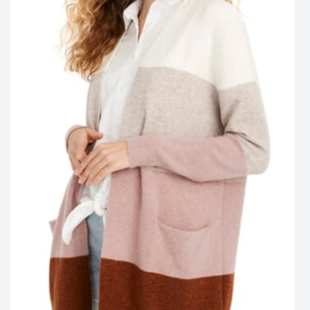 NWT Madewell Ryder Stripe Cardigan in "antique cream," sz medium